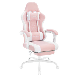 Chaise de jeu pivotante – Fauteuil pour ordinateur avec appui-tête, repose-pieds et tiroir pivotant