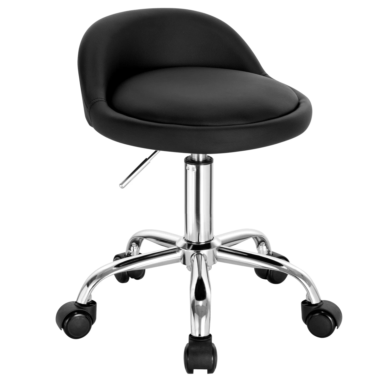 Tabouret de bureau pivotant avec roulettes – Chaise d’ordinateur réglable en hauteur avec dossier bas pour travail ou maison