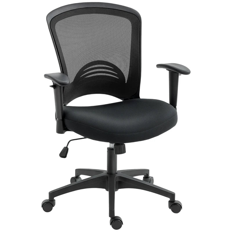 Chaise de bureau en maille Comanlai – Siège pivotant réglable avec dossier inclinable et roulettes, noir